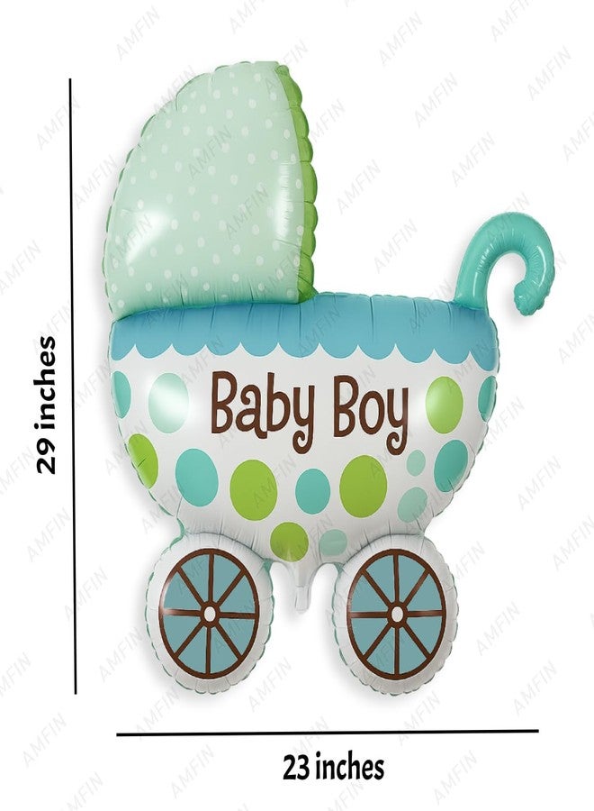 AMFIN (Pack of 7) Baby Shower Decoration Items Baby Arrival Decoration Boy Welcome Foil Balloon Maternity Shoot Props Accessories (Blue) - Image 4